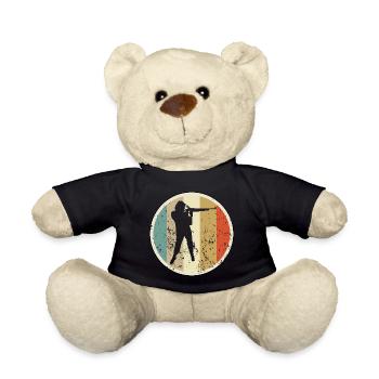 Sportschützin mit Gewehr Langwaffe - Teddy - Schwarz - Vorne