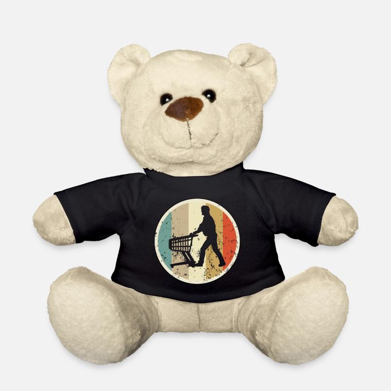 Mann mit Einkaufswagen Supermarkt - Teddy - Schwarz