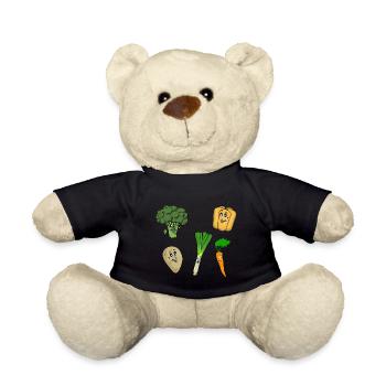 Happy vegetables - Teddy Bear - black - Front