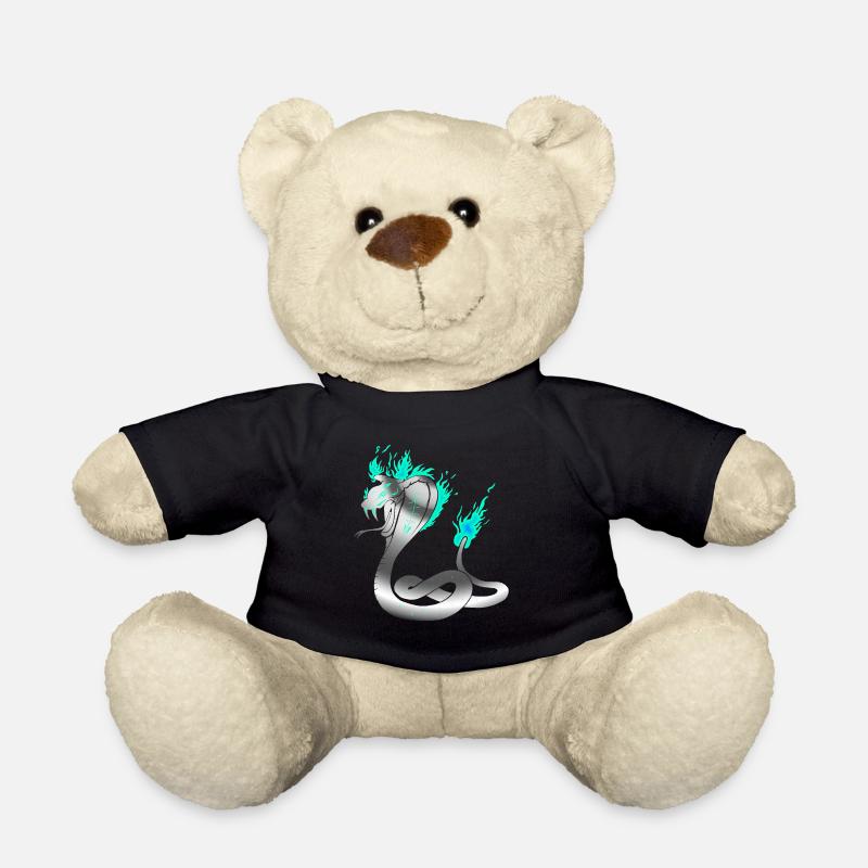 Cobra snake with blue fire and metal effect - Teddy Bear - black