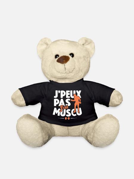 Je Peux Pas J'ai Muscu Cadeau De Gym - Nounours - noir