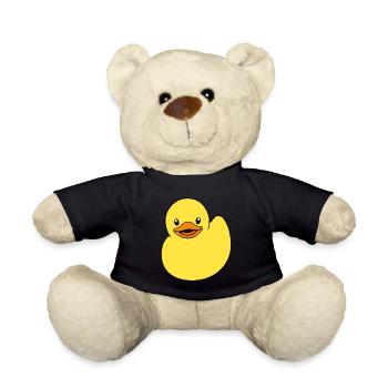 Quietscheente, a Rubber Duck, Gummiente, Enten - Teddy - Schwarz - Vorne