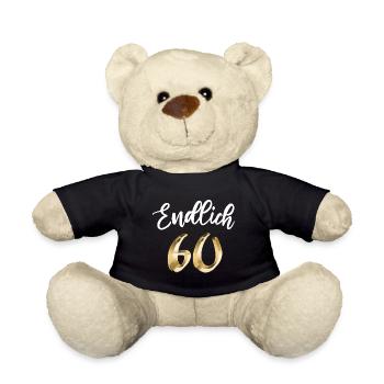 60 Jahre 60. Geburtstag 60jährig Geschenk - Teddy - Schwarz - Vorne