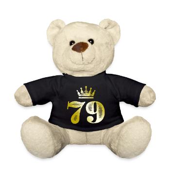 79 Number Crown Gold - Teddy Bear - black - Front