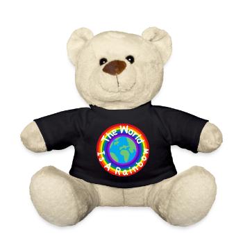 The World Is A Rainbow - Teddy Bear - black - Front