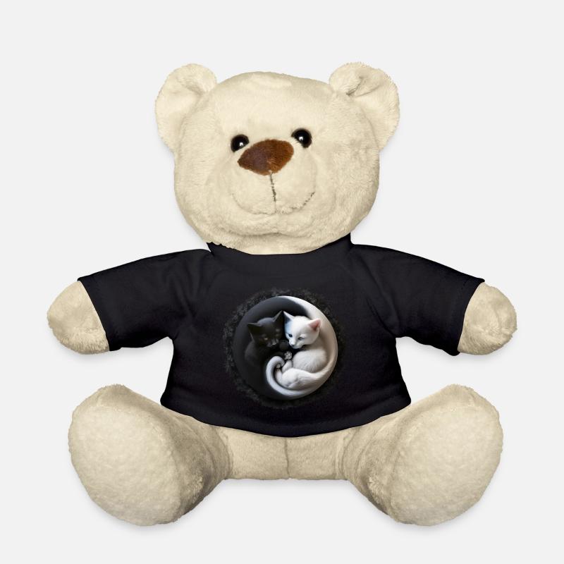 Yin Yang Kitten Kätzchen in 3D optik, super süß... - Teddy - Schwarz