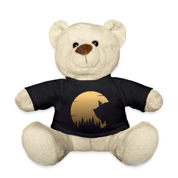 Biewer Yorkshire Terrier Moon Silhouette - Teddy Bear - black - Front