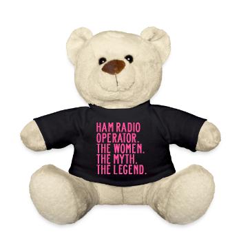 Ham Radio Operator Girl Mom Women Sayings Funny - Teddy Bear - black - Front