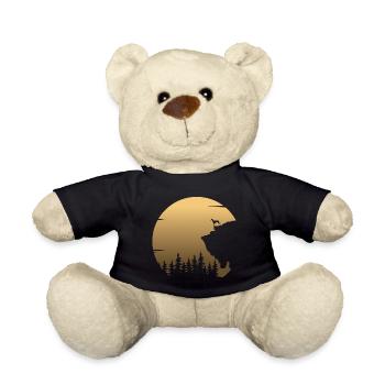 Galgo Espanol Dog Greyhound Moon Silhouette - Teddy Bear - black - Front
