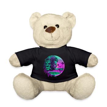 Zodiaque rétro Horoscope Lion - Nounours - noir - Devant