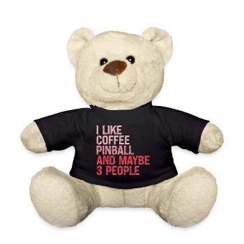 Pinball Flippern Girl Mädchen Sprüche Lustige´Pink - Teddy - Schwarz - Vorne