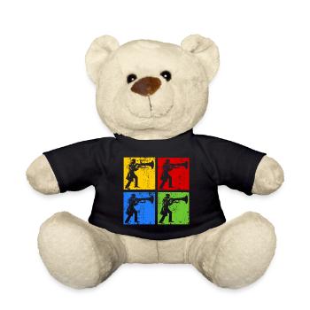 Euphonium Player Euphonist Dad Vintage Pop Art - Teddy Bear - black - Front