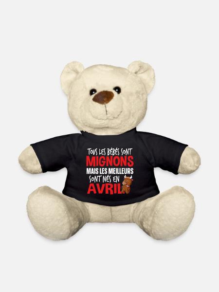 Bébé Avril Taureau Naissance Cadeau Baby - Nounours - noir