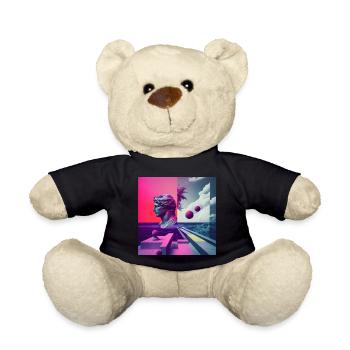 Ein Vaporwave Fusion von Moderne und der Antike - Teddy - Schwarz - Vorne