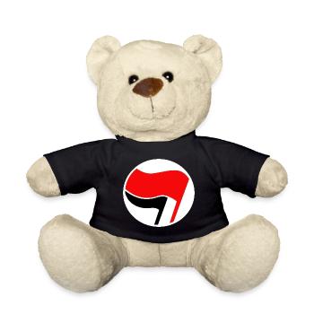 Logo des drapeaux Antifa - Nounours - noir - Devant