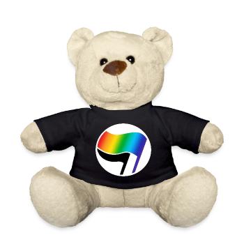 Antifa LGBT Logo - Teddy - Schwarz - Vorne