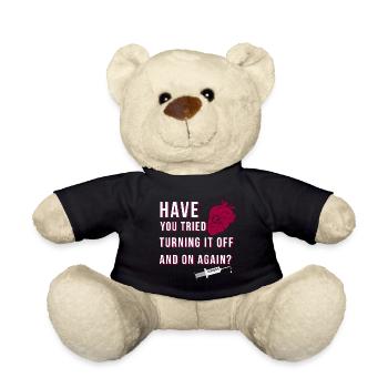 myocardial infarction open heart adenosine - Teddy Bear - black - Front