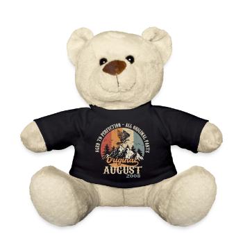 August 2008 Vintage Retro Geburtstag Geschenk 2008 - Teddy - Schwarz - Vorne