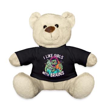 J’AIME LES FILLES AVEC UN CERVEAU Costume d’Halloween zombie - Nounours - noir - Devant