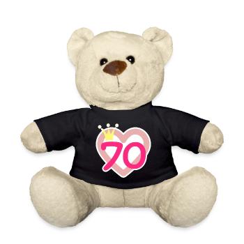 70th Birthday Princess Crown - Teddy Bear - black - Front