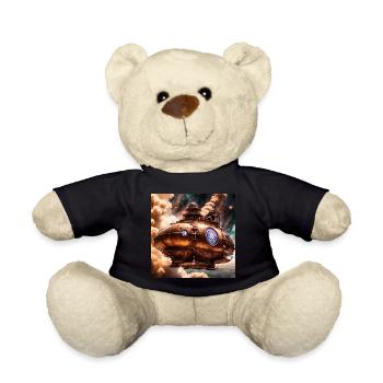 Steampunk Coffee Bean Airship - Teddy Bear - black - Front