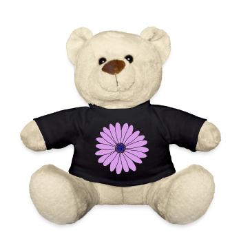 Blume lila Margerite - Teddy - Schwarz - Vorne