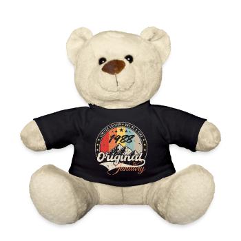 January 1988 Vintage Retro Birthday Gift - Teddy Bear - black - Front