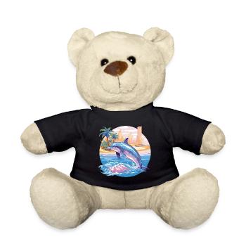 Delfin Sommer Sonne Strand Meer Palmen Urlaub - Teddy - Schwarz - Vorne