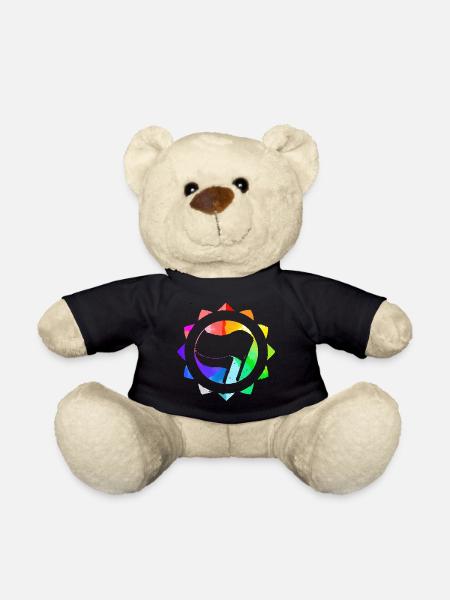 ARC-EN-CIEL COLORÉ ANTIFASCISTE - Nounours - noir