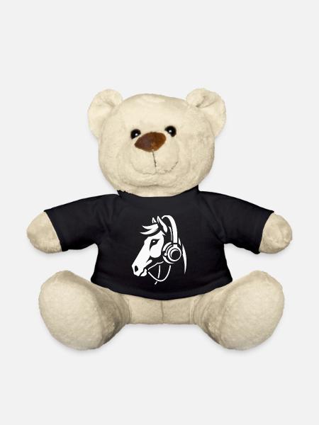Sonorous Silence – The Horse with Headphones - Teddy Bear - black