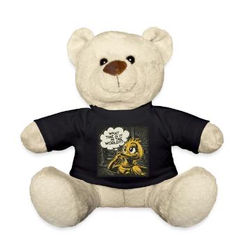 Thoughtful Yellow Plastic Duck Duck Statement - Teddy Bear - black - Front