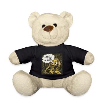 Thoughtful Yellow Plastic Duck Duck Statement - Teddy Bear - black - Front