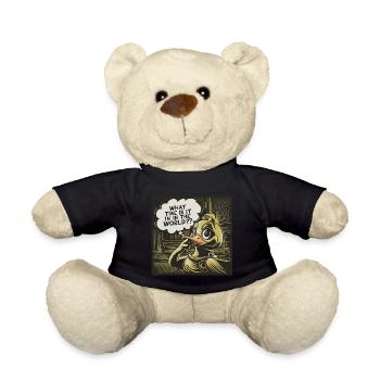Thoughtful Yellow Plastic Duck Duck Statement - Teddy Bear - black - Front