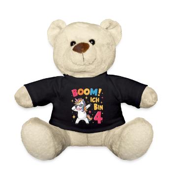 Boom! Ich bin 4 - Einhorn - Teddy - Schwarz - Vorne
