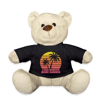 Retro Sonnenuntergang mit Palmen und Spruch - Teddy - Schwarz - Vorne