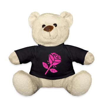 Abstrakte Rose Minimalistische Rosen Blumen - Teddy - Schwarz - Vorne
