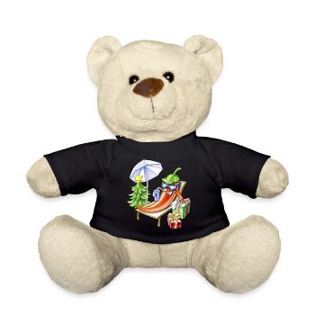 A chili Christmas at the beach - Teddy Bear - black - Front