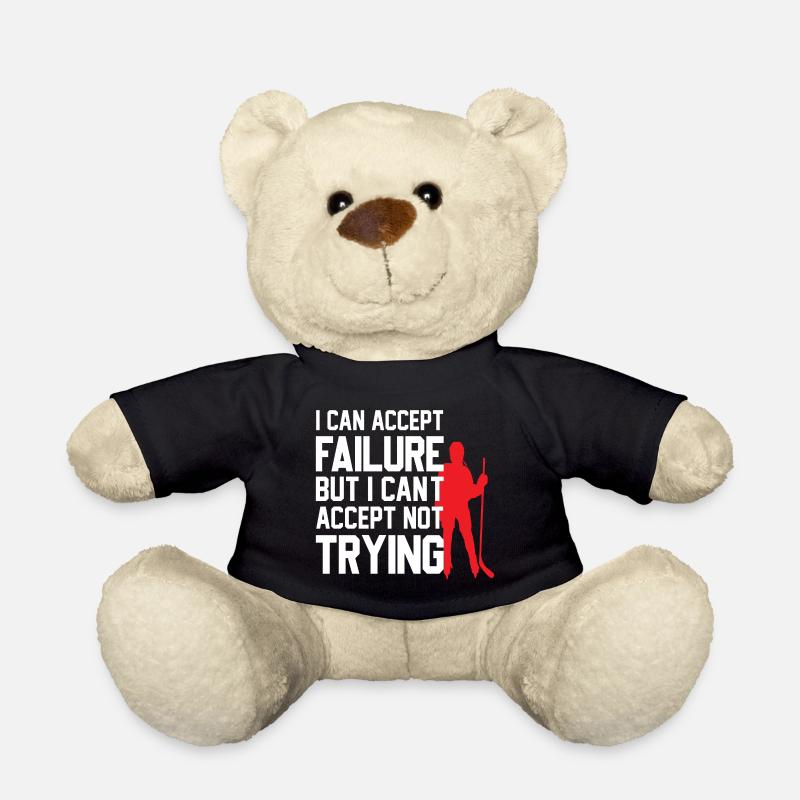 Cooles Eishockey Design mit motivierendem Spruch - Teddy - Schwarz