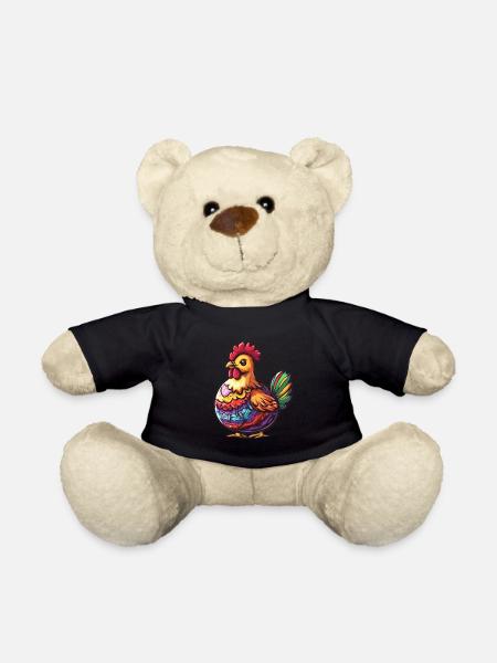 Poule colorée printemps motif Pâques - Nounours - noir