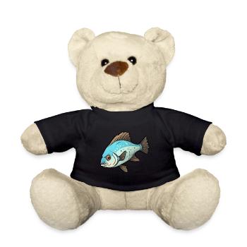 Motif de poisson flétan parfait pour les pêcheurs à la ligne - Nounours - noir - Devant