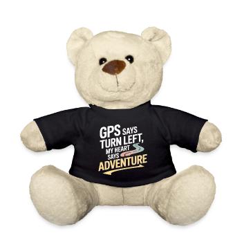 GPS sagt links abbiegen Mein Herz sagt Abenteuer GIS - Teddy - Schwarz - Vorne