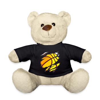 Basketball Basketballer Geschenk Geschenkidee - Teddy - Schwarz - Vorne