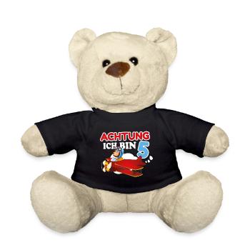 FLUGZEUG PILOT JUNGE BUBEN 5. GEBURTSTAG GESCHENK - Teddy - Schwarz - Vorne