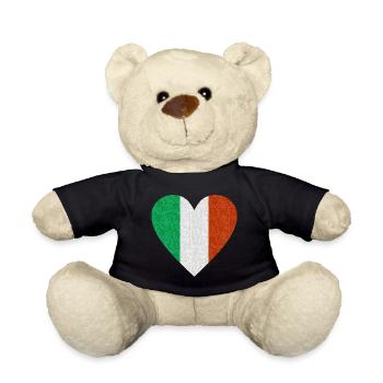 Italy Flag Heart Polygon Italian Flag Rome - Teddy Bear - black - Front