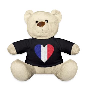 France Flag Tricolor French Flag - Teddy Bear - black - Front
