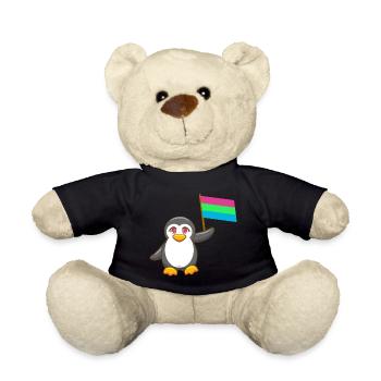 Antarctica Animal Gay Pride Pingouin Polysexuel LGBTQ - Nounours - noir - Devant
