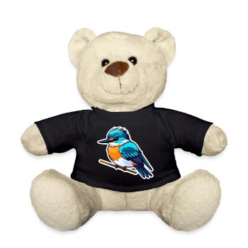 Dessin d’oiseau martin-pêcheur - Nounours - noir - Devant