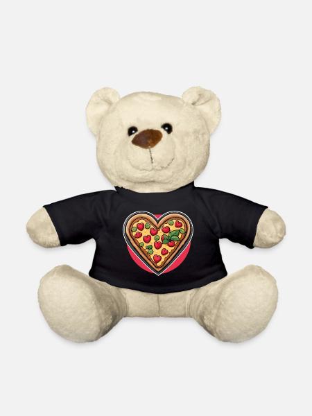 Pizza Herz - Valentinstag - Teddy - Schwarz