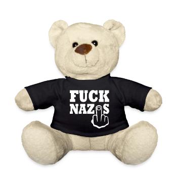 Fuck nazis - Teddy - Schwarz - Vorne