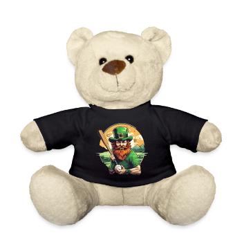 St. Patrick's Day Shamrock Baseball - Teddy Bear - black - Front